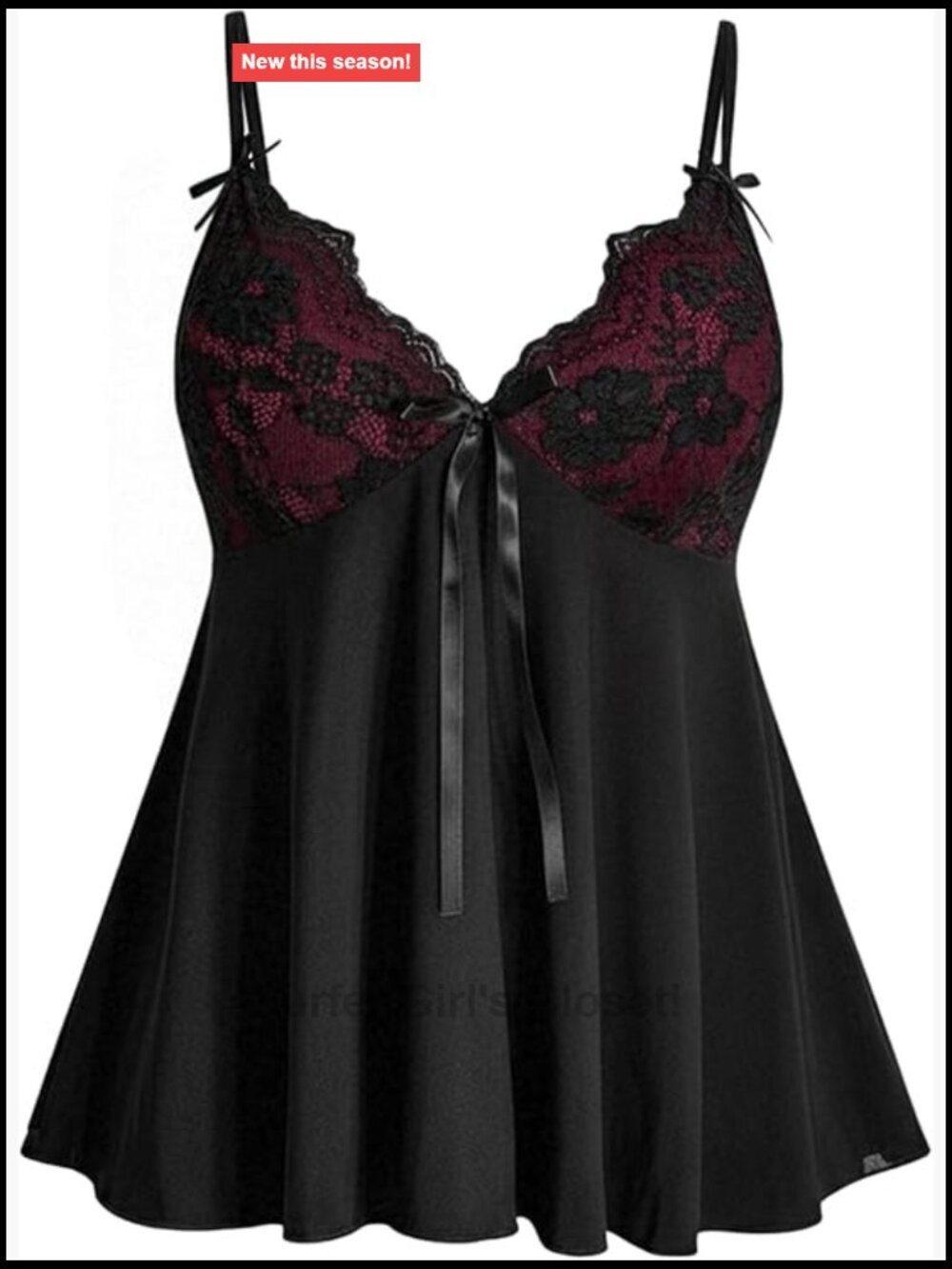 Goth Floral Lace Camisole Babydoll Top Y2K Ruffle Sleeveless